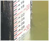  ?? ?? Marca del nivel del río Paraguay, ayer en el Puerto de Asunción, -0,30 metros.