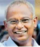  ??  ?? IBRAHIM MOHAMED Solih’s victory has a geopolitic­al significan­ce in the South Asian region as the archipelag­o is strategica­lly located in the Indian Ocean where China is flexing its muscles.