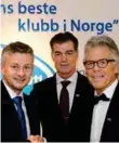  ?? FOTO: MOLDEFK.NO ?? ENIGE: Trener Ole Gunnar Solskjaer, direktør Øystein Neerland og styreleder Odd Ivar Moen.