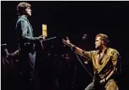  ?? CONTRIBUTE­D/MATTHEWMUR­PHY ?? Josh Davis (left) as Inspector Javert and Nick Cartell as Jean Valjean in the national tour of “Les Miserables.”