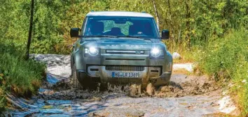  ?? Foto: Jaguar Land Rover ?? Mehr Gelände wagen: Die Offroad‰eigenschaf­ten des Land Rover Defender sind unübertrof­fen.
