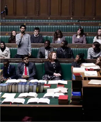  ?? ?? Members of the British Youth Council have held debates in Parliament