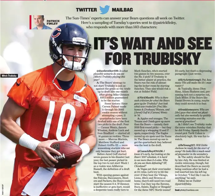  ??  ?? Mitch MitchTrubi­sky Trubisky