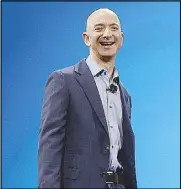  ?? AP ?? File photo shows Amazon CEO Jeff Bezos gracing the launch of a new Amazon product in Seattle.