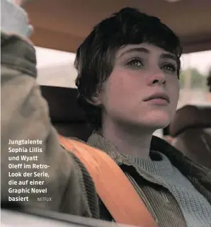  ??  ?? Jungtalent­e Sophia Lillis und Wyatt Oleff im RetroLook der Serie, die auf einer Graphic Novel basiert
NETFLIX