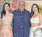  ??  ?? Khushi Kapoor, Boney Kapoor and Janhvi Kapoor