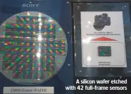  ??  ?? A silicon wafer etched with 42 full-frame sensors