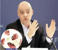  ?? KEYSTONE ?? Gianni Infantino kämpft für eine 48er-WM in Katar.