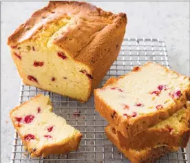  ?? The Associated Press ?? This recipe for cranberry-sour cream pound cake appears in the cookbook Perfect Cake.