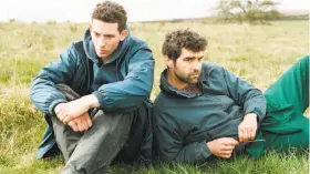  ?? Samuel Goldwyn Films ?? Emotionall­y troubled sheep farmer Johnny (Josh O’Connor, left) and migrant worker Gheorghe (Alec Secareanu) in “God’s Own Country.”