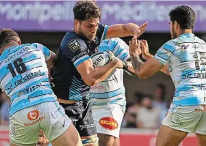  ?? | PHOTO : AFP ?? Alexandre Becognée et les Montpellié­rains sont sortis victorieux de leur affronteme­nt contre le Racing 92.