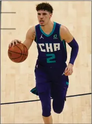  ?? (AP/Rick Bowmer) ?? Charlotte Hornets guard LaMelo Ball was the NBA Rookie of the Year last season after averaging 15.7 points, 6.1 assists and 5.9 rebounds.