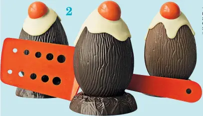  ?? Pictures / Supplied, 123RF ?? 1. Belle Epoque egg, Devonport Chocolates.
2. Fried eggs, Devonport Chocolates.
3. Easter bunnies, Miann.