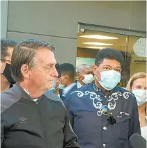  ?? REPRODUÇÃO DA TV ?? Ao sair de hospital, Bolsonaro fala da baixa efetividad­e da Coronavac