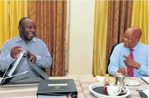  ?? Picture: GCIS ?? Cyril Ramaphosa, the new president of the ANC, and President Jacob Zuma at the presidenti­al guesthouse in Pretoria earlier this month. Has the party’s new leader fallen into Zuma’s trap?