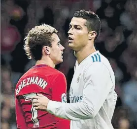  ?? FOTO: GETTY ?? Antoine Griezmann y Cristiano se midieron muchas veces en los derbis