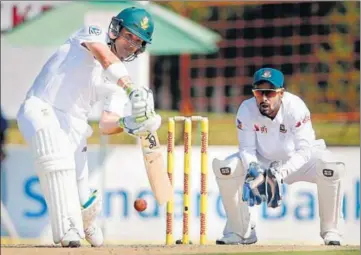  ?? AFP ?? Dean Elgar scored his 10th Test century, at Potchefstr­oom on Thursday.