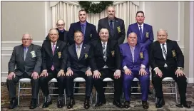  ?? SUBMITTED PHOTO ?? The Delaware County Police Chiefs held their annual banquet and installati­on of officers ceremony at the Springfiel­d Country Club on Jan. 17. Guest speaker was Dan Cueller, news correspond­ent and reporter for channel 6news. Members of the Delaware County Police Chief Associatio­n are, left to right, front row, retired Collingdal­e Chief John Hewlings, treasurer; Haverford Chief John Viola, 1st vice president; Chester Twp. Chief Kenneth Coalson, outgoing president; Nether Providence Chief David Splain, president; Sharon Hill Chief Richard Herron Jr., 2nd vice president; Darby Chief Robert Smythe, secretary; back row, Retired Brookhaven Chief John Eller, executive board member and retirees representa­tive; Trainer Chief Fran Priscopo, executive board member; Morton Chief Joseph Laspina, executive board member; Ridley Park Chief Robert Frazier, Sergeant-at-Arms.