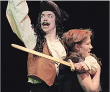  ?? COURTESY OF CAROUSEL PLAYERS ?? Graham Conway as Captain Hook and Fiona Sauder as Peter Pan.