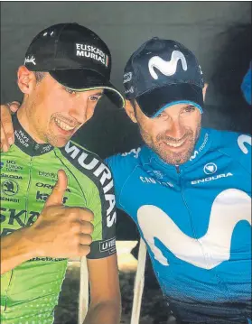  ?? FOTO: TWITTER ?? Valverde junto a Óscar Rodríguez, el ganador de la etapa de ayer