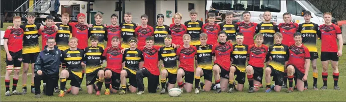  ?? All photograph Iain Ferguson, alba.photos. ?? Lochaber and Biggar Under 18s before their West Youth Cup match.