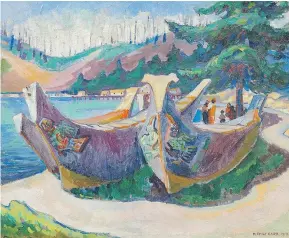  ??  ?? Emily Carr’s War Canoes, Alert Bay is part the Audain collection. The artist is now compared to Vincent van Gogh.