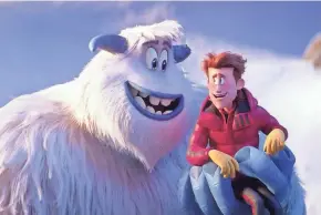  ?? COURTESY OF WARNER BROS. PICTURES ?? Migo (left, voiced by Channing Tatum) and Percy (James Corden) come to terms in “Smallfoot.”