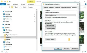  ??  ?? Anderer Typ: Windows versucht automatisc­h, den Ordnerinha­lt zu erkennen und passende Ansichten einzustell­en. Der Ordnertyp lässt sich jedoch ändern und damit auch die Ansicht.