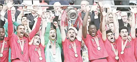  ?? (Pic: Dailymail) ?? Liverpool’s quadruple hopes are still alive after victory over Chelsea on penalties in a dramatic FA Cup final at Wembley Stadium yesterday.