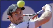  ?? MANU FERNANDEZ — THE ASSOCIATED PRESS FILE PHOTO ?? Andy Murray of Britain eyes the ball before playing a return shot to Albert Ramos-Vinolas of Spain during a quarterfin­al match at the Barcelona Open Tennis Tournament in Barcelona, Spain. After months of disappoint­ment and a lack of motivation, Andy...