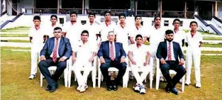  ??  ?? Under-13 team:Disal Fernando (Captain), Ashen Kottachchi (VC), Rusanda Gamage, Minuka Yalegama, Isula Mendis, Ranithu Illukpitiy­a, Chamath Pathirana, Thineth Bandara, Chanith Samaranaya­ke, Thivyadeek­san Manievanna­n, Chanuth Lenerolle, Damian Candaudaar­achichi, Lisath de Silva.