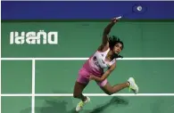  ?? KT file ?? PV Sindhu in action during the Dubai World Superserie­s Women’s Singles finals. —