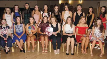  ?? Photos by Sheila Fitzgerald ?? The U14 Banteer/Lyre Ladies Football team who won the North Cork Final celebratin­g at the Club’s Juvenile Social at the Hibernian Hotel, Mallow.