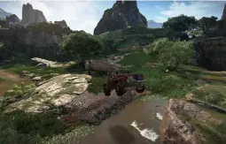  ??  ?? 游戏为玩家提供了相对­开放的地图场景，玩家可以驾驶吉普车任­意驰骋