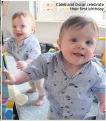  ??  ?? Caleb and Oscar celebrate their first birthday