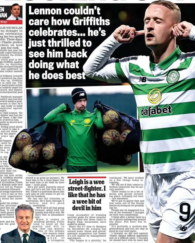  ??  ?? Strange take: Nicholas hit out at Griffiths’ celebratio­n