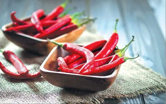  ?? PROVIDED TO CHINA DAILY ?? Scientists have discovered that certain types of music — those with fast beats, distorted notes and high-pitched sounds — can enhance the sensation of heat from chilli peppers.