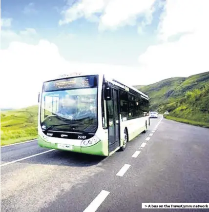  ??  ?? &gt; A bus on the TrawsCymru network