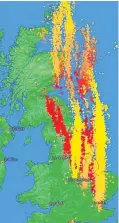  ??  ?? STRIKING Lightning map of UK