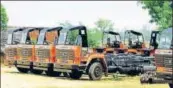  ??  ?? India’s top three truck makers, Tata Motors, Ashok Leyland and Volvo Eicher Commercial Vehicles, are hoping that the increased spending on infrastruc­ture by the government will translate into rising demand for their products