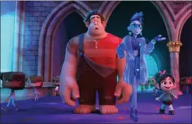  ?? DISNEY VIA AP, FILE ?? This image released by Disney shows characters, from left, Ralph, voiced by John C. Reilly, Yess, voiced by Taraji P. Henson and Vanellope von Schweetz, voiced by Sarah Silverman in a scene from “Ralph Breaks the Internet.”