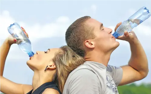  ?? Photo: Shuttersto­ck ?? Drinking too much water can lead to hyponatrem­ia, a life-threatenin­g condition of brain swelling, which is more common in elderly patients. It can cause cognitive problems and seizures.