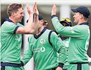  ??  ?? DELIGHT Ireland’s cricketers got a big boost yesterday