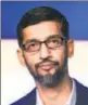  ??  ?? Sundar Pichai, chief executive of Google.
MINT FILE