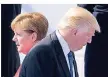  ?? FOTO: DPA ?? Angela Merkel und Donald Trump beim Nato-Gipfel.