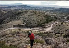  ?? ADRIANA ZEHBRAUSKA­S / THE NEW YORK TIMES ?? A rush to build the border wall lasted through President Donald Trump’s last day in office and left odd, partially completed sections like this one at the Coronado National Monument in Arizona.