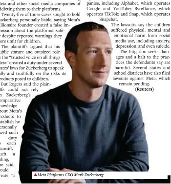  ?? ?? ▲Meta Platforms CEO Mark Zuckerberg.