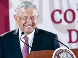  ??  ?? ANUNCIO. Andrés Manuel López Obrador, ayer, en conferenci­a de prensa.