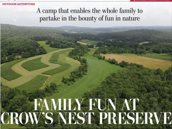  ?? PHOTO COURTESY OF DAN BARRINGER ?? An aerial view of Crow’s Nest Preserve in Elverson, Chester County.