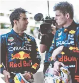  ?? ?? Pérez y Verstappen filmaron algunas tomas para la escudería Red Bull de la F-1.